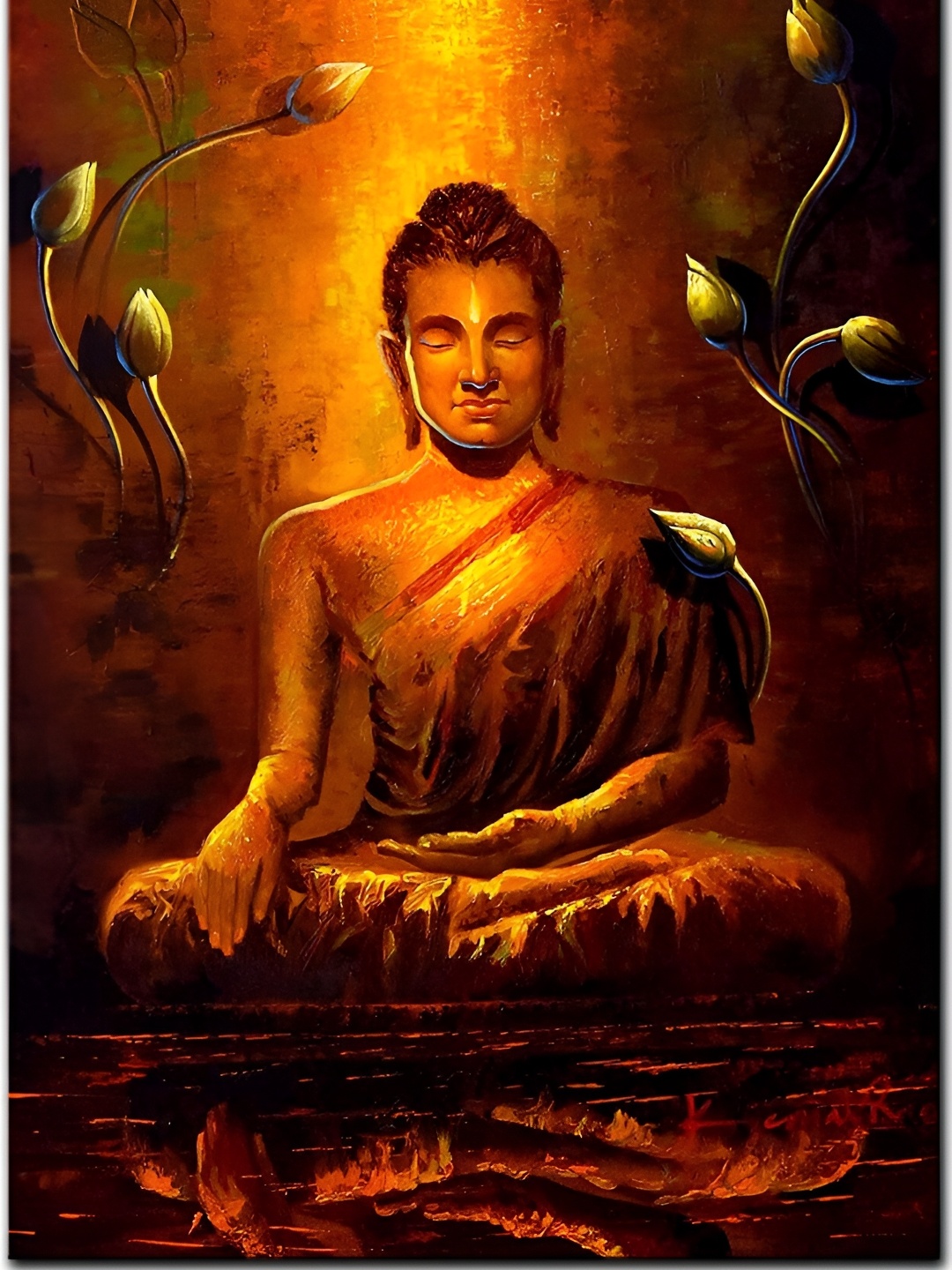 

Wallpics Brown Religious Printed Self-Adhesive Wallpaper