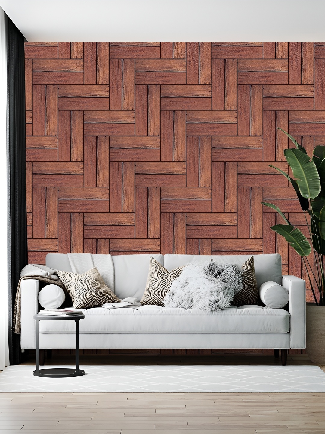 

Wallpics Brown Geometric Printed Self-Adhesive Wallpaper