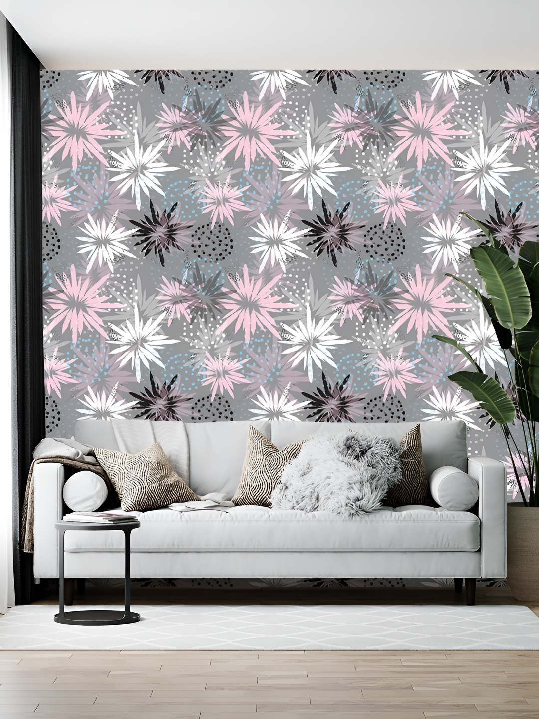 

Wallpics Grey & White Classics Printed Self-Adhesive Wallpaper