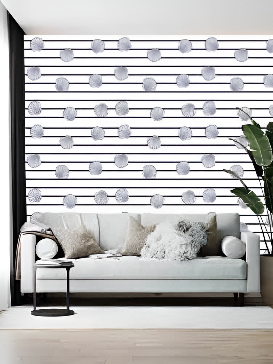 

Wallpics White & Black Decorative Printed Self-Adhesive Wallpaper