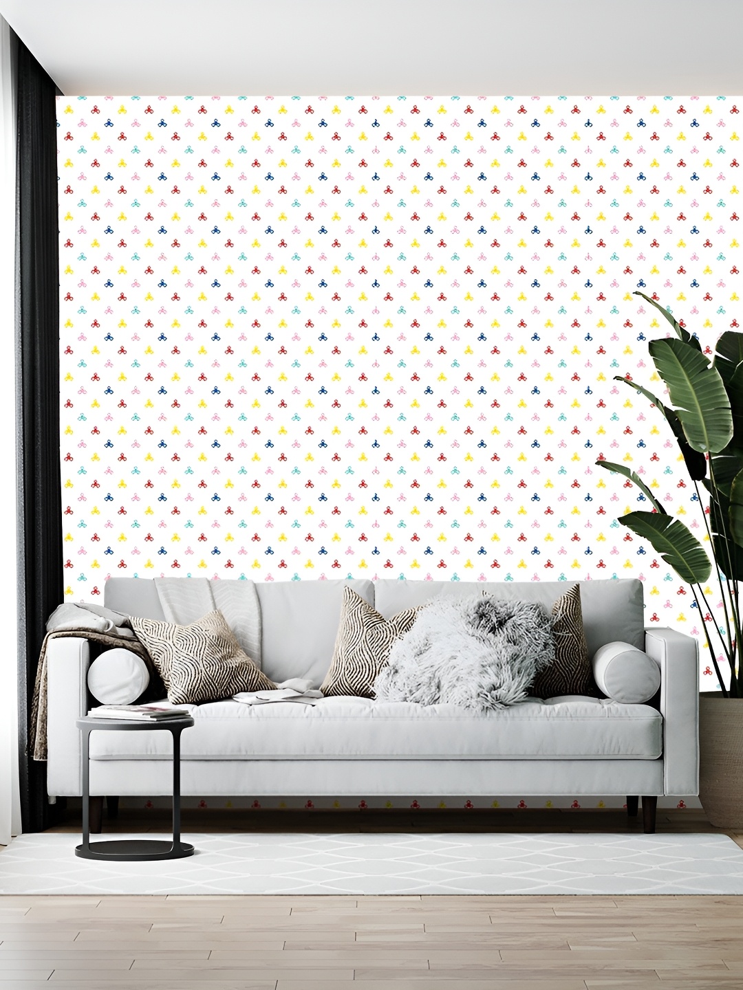 

Wallpics White & Pink Abstract Printed Self-Adhesive Wallpaper