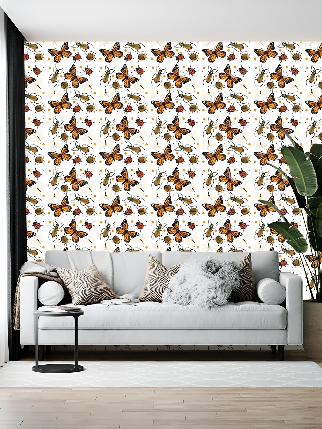 

Wallpics White & Brown Printed Self-Adhesive Wall Sticker