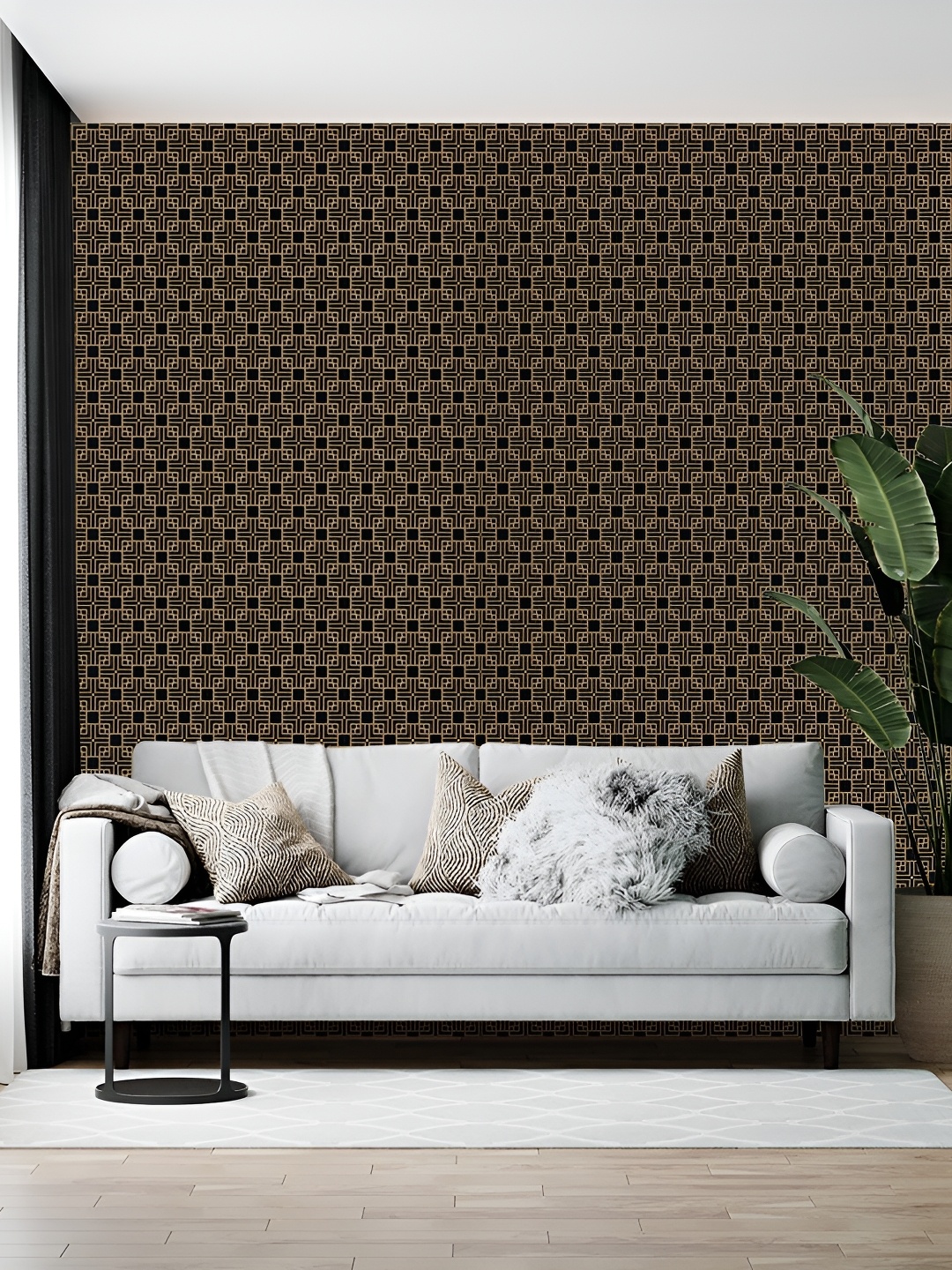 

Wallpics Black & Beige Printed Wallpaper