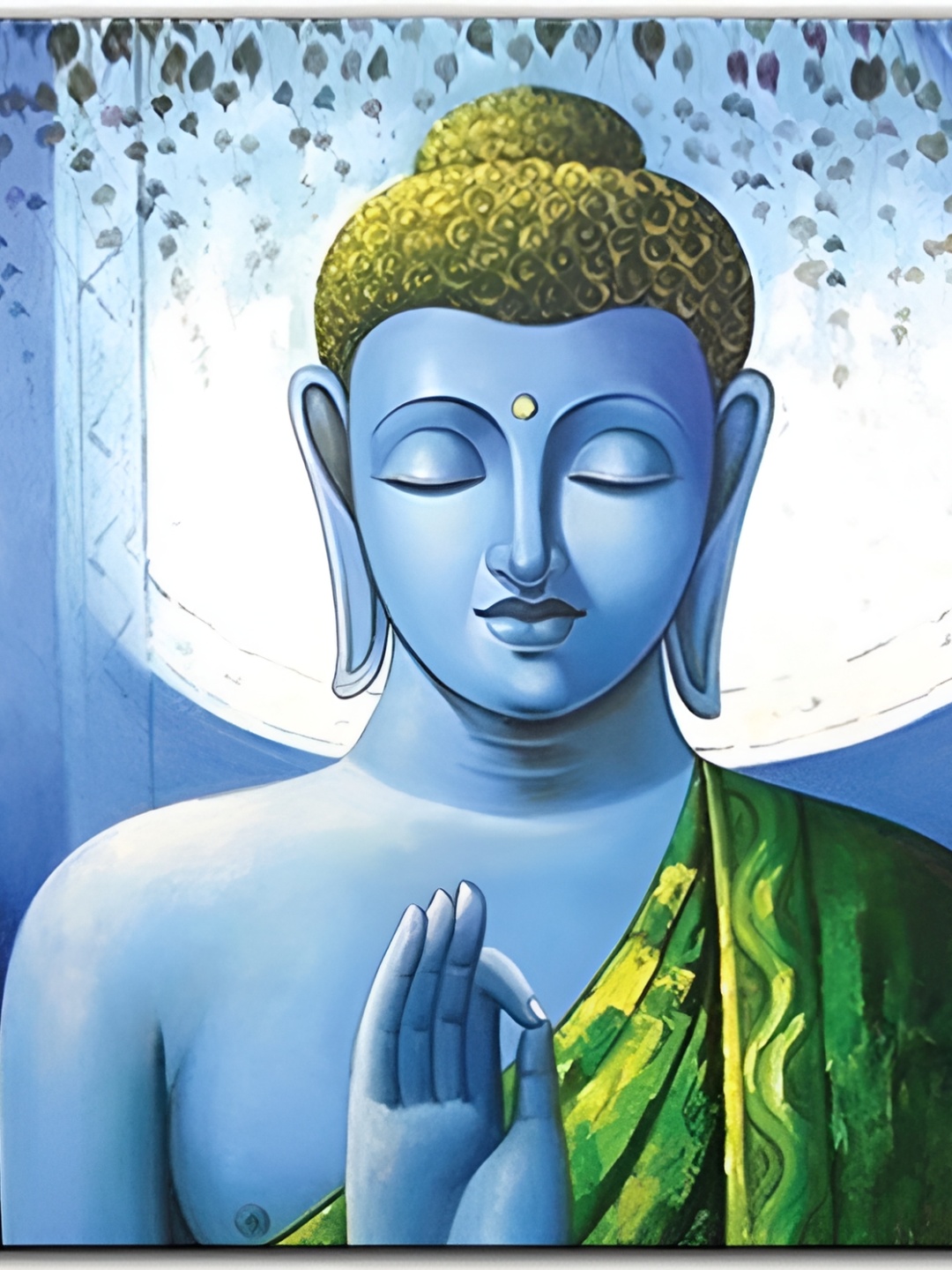 

Wallpics Blue & Green Religious Printed Wallpaper