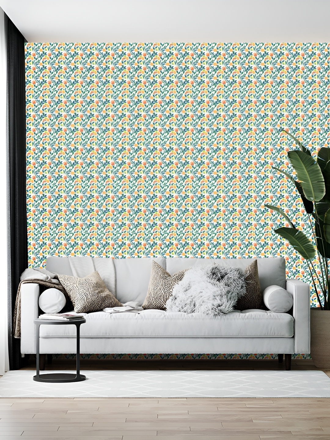 

Wallpics Green & Yellow Printed Self-Adhesive Wall Sticker