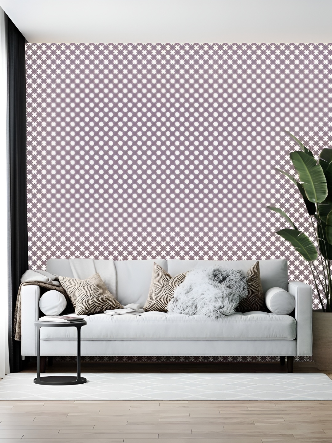 

Wallpics Grey & White Printed Self-Adhesive Wallpaper