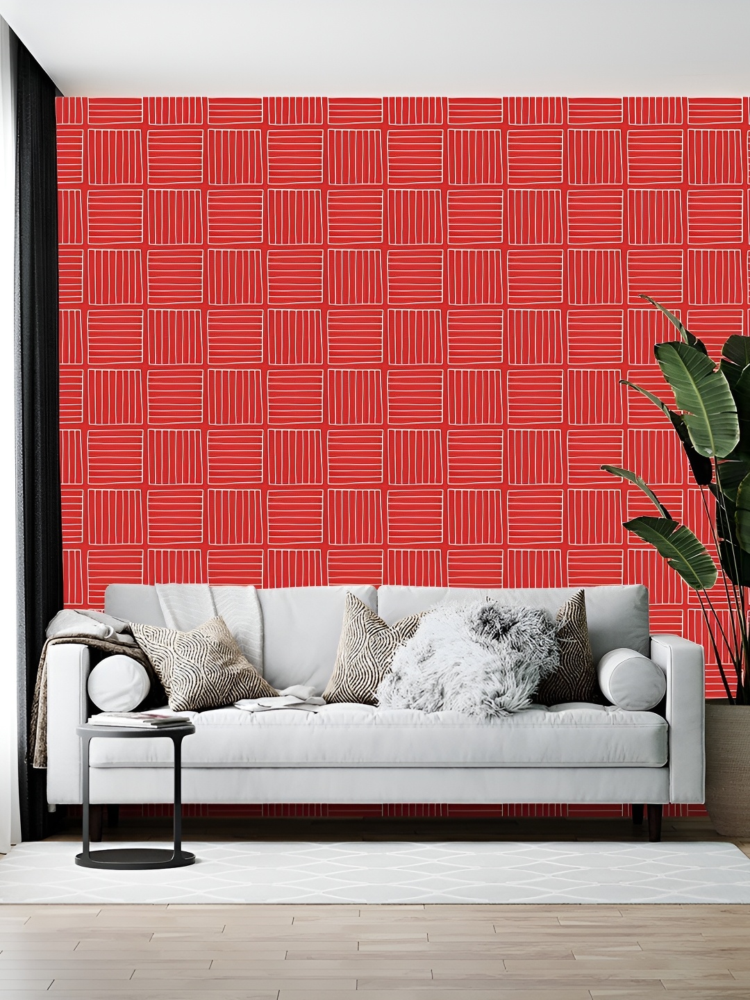 

Wallpics Red Printed Self-Adhesive Wallpaper