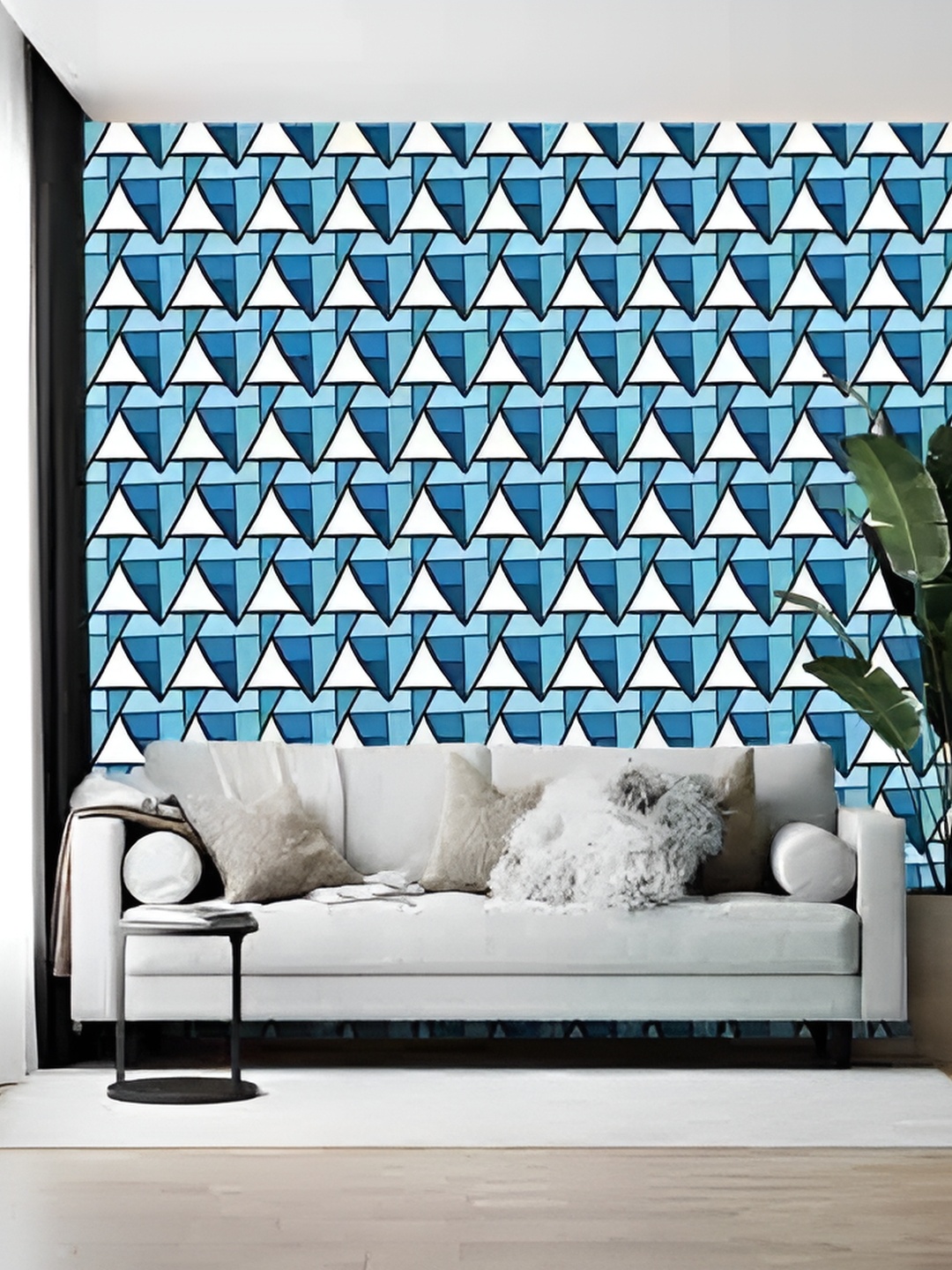 

Wallpics Turquoise Blue & White Printed Self-Adhesive Wall Sticker