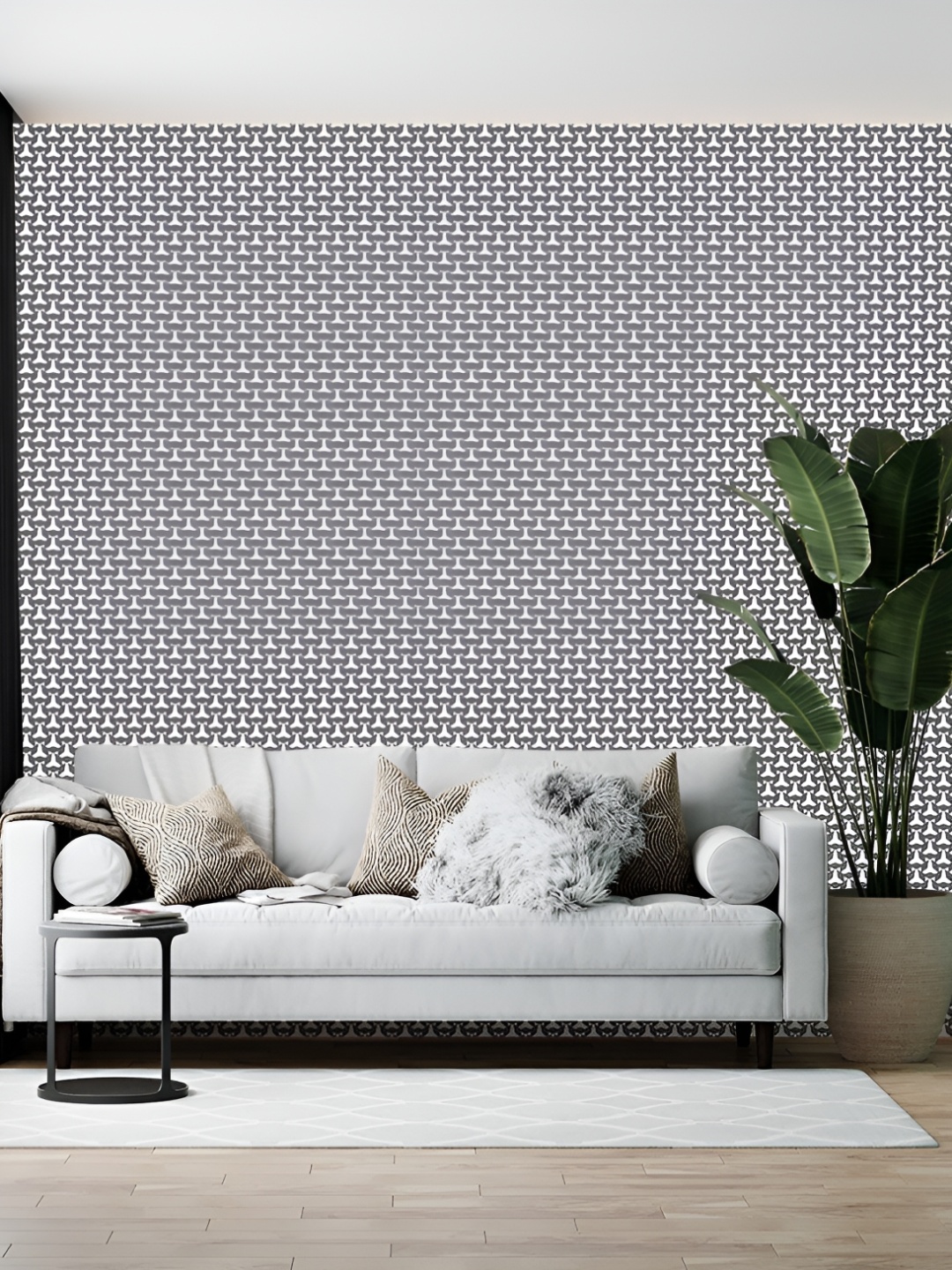 

Wallpics White & Grey Printed Self-Adhesive Wall Sticker
