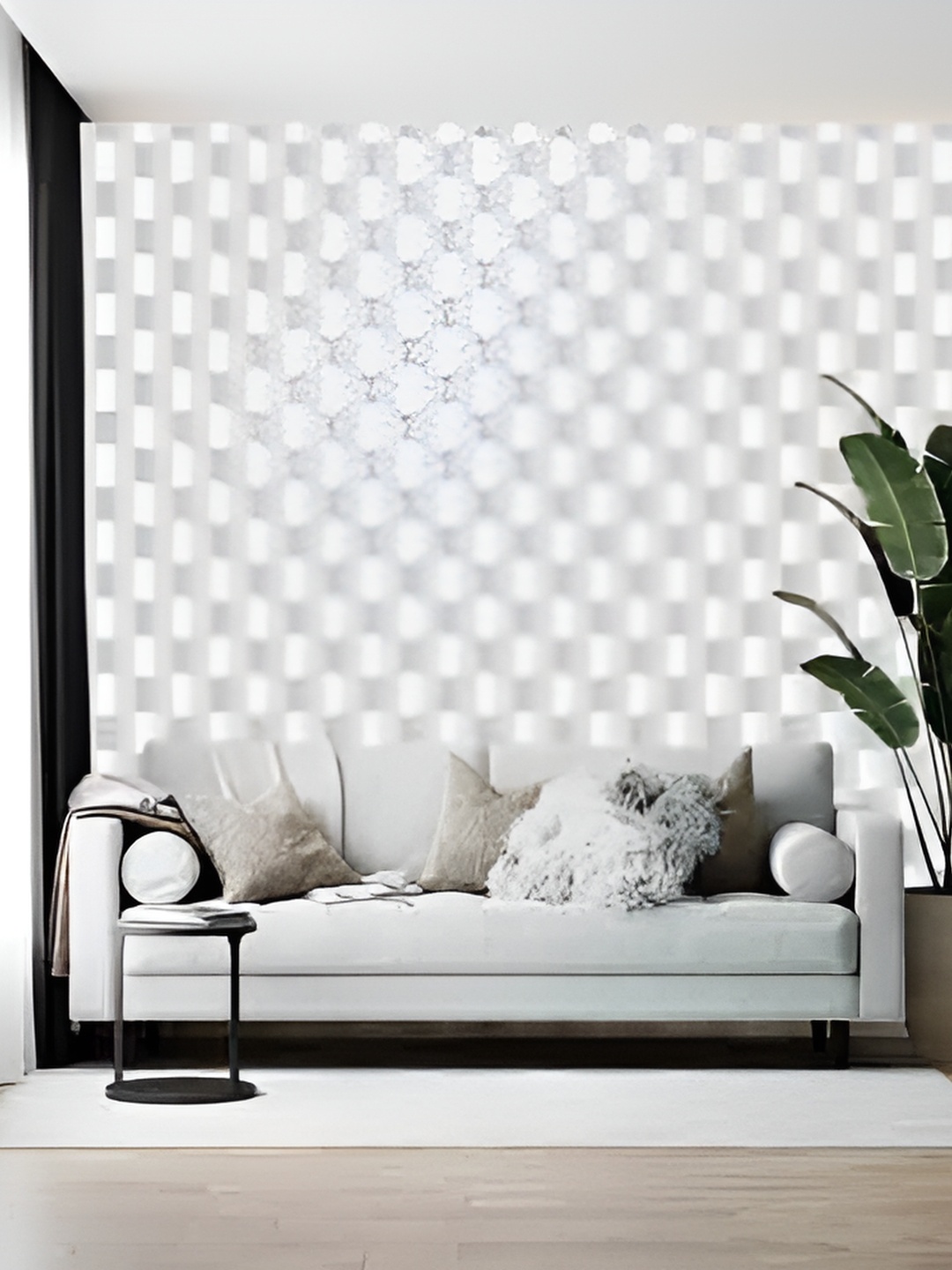 

Wallpics White Geometric Printed Self-Adhesive Wallpaper