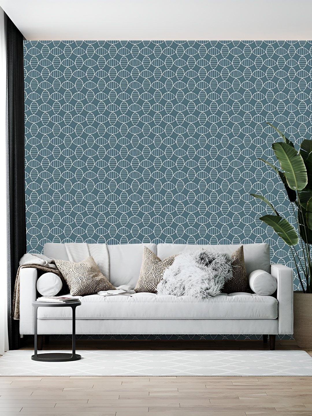 

Wallpics Teal Green Printed Self-Adhesive Wallpaper