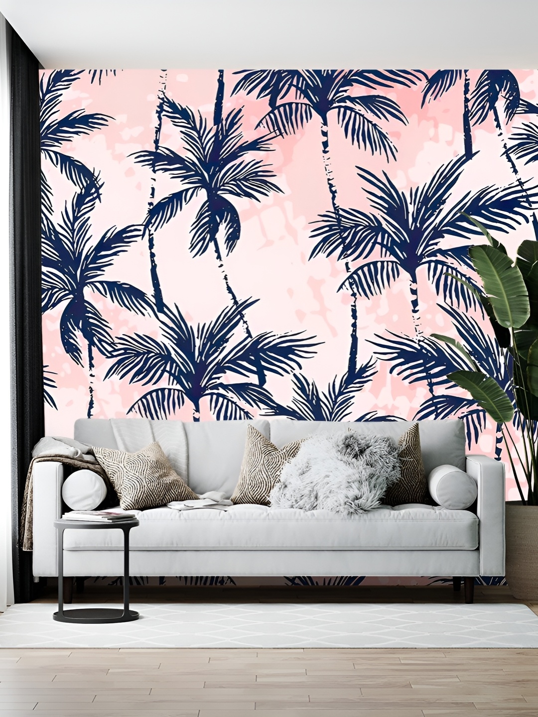 

Wallpics White & Blue Printed Self-Adhesive Wallpaper