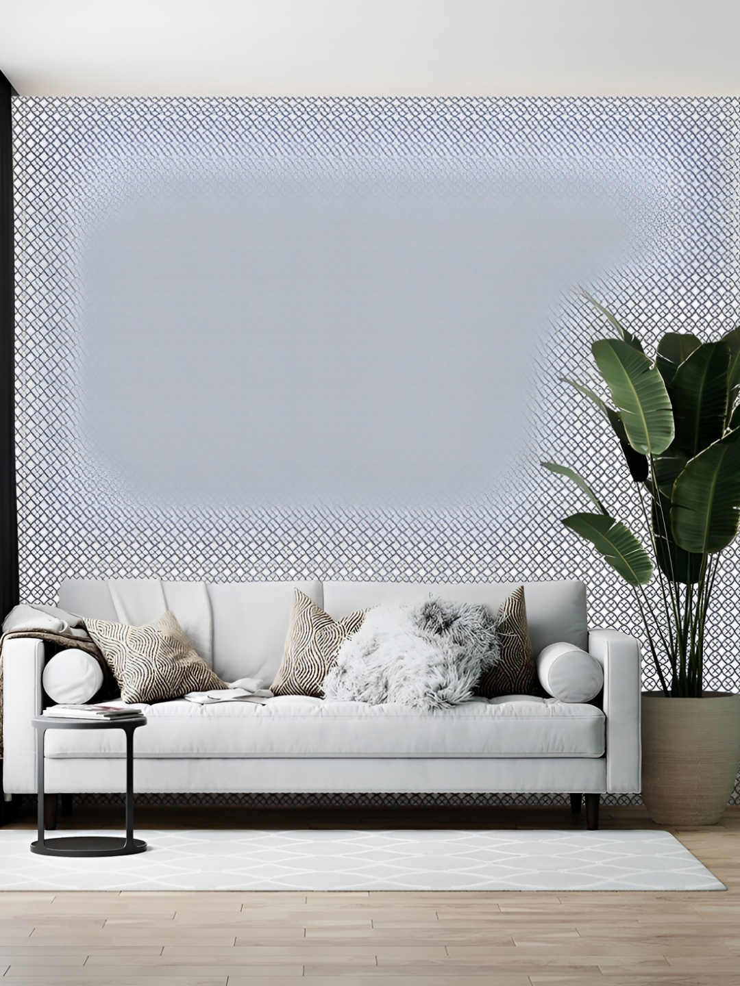 

Wallpics White & Grey Printed Self-Adhesive Wallpaper