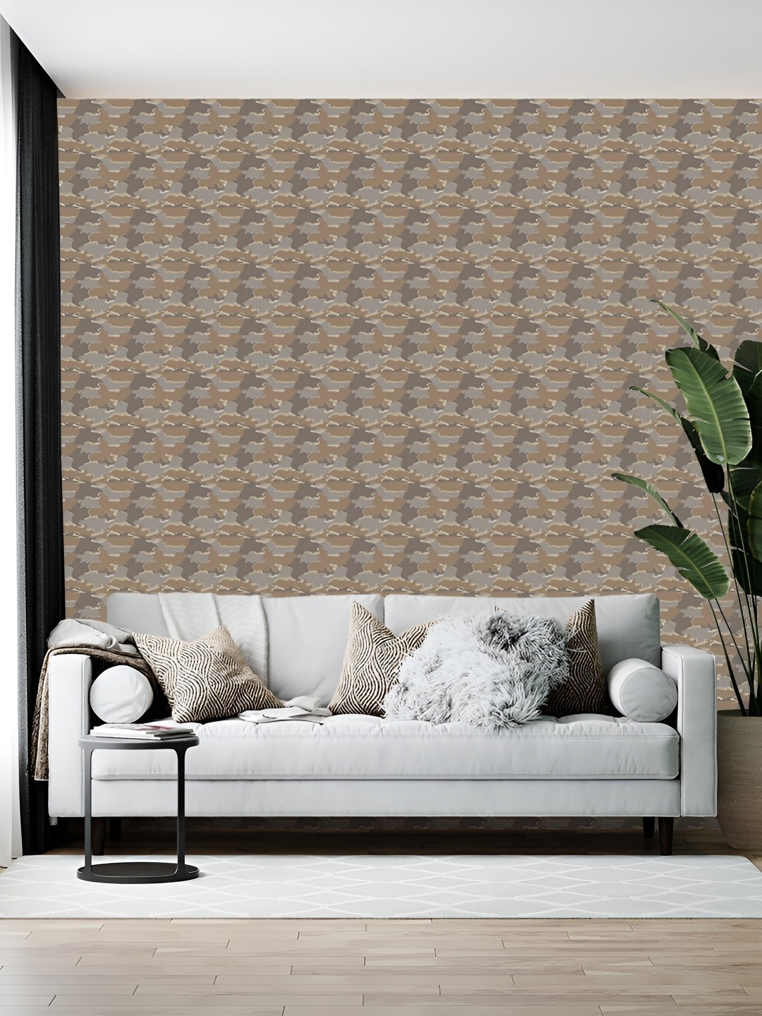

Wallpics Brown & Grey Abstract Printed Self-Adhesive Wallpaper