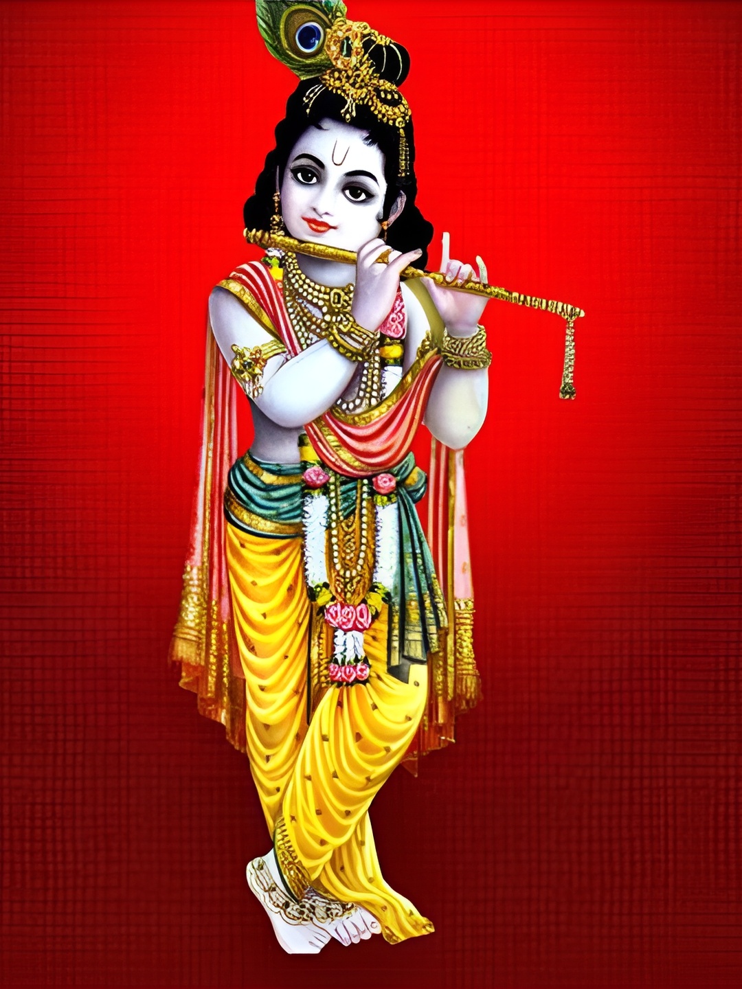 

Wallpics Red & Yellow Religious Printed Self Adhesive Wall Paper