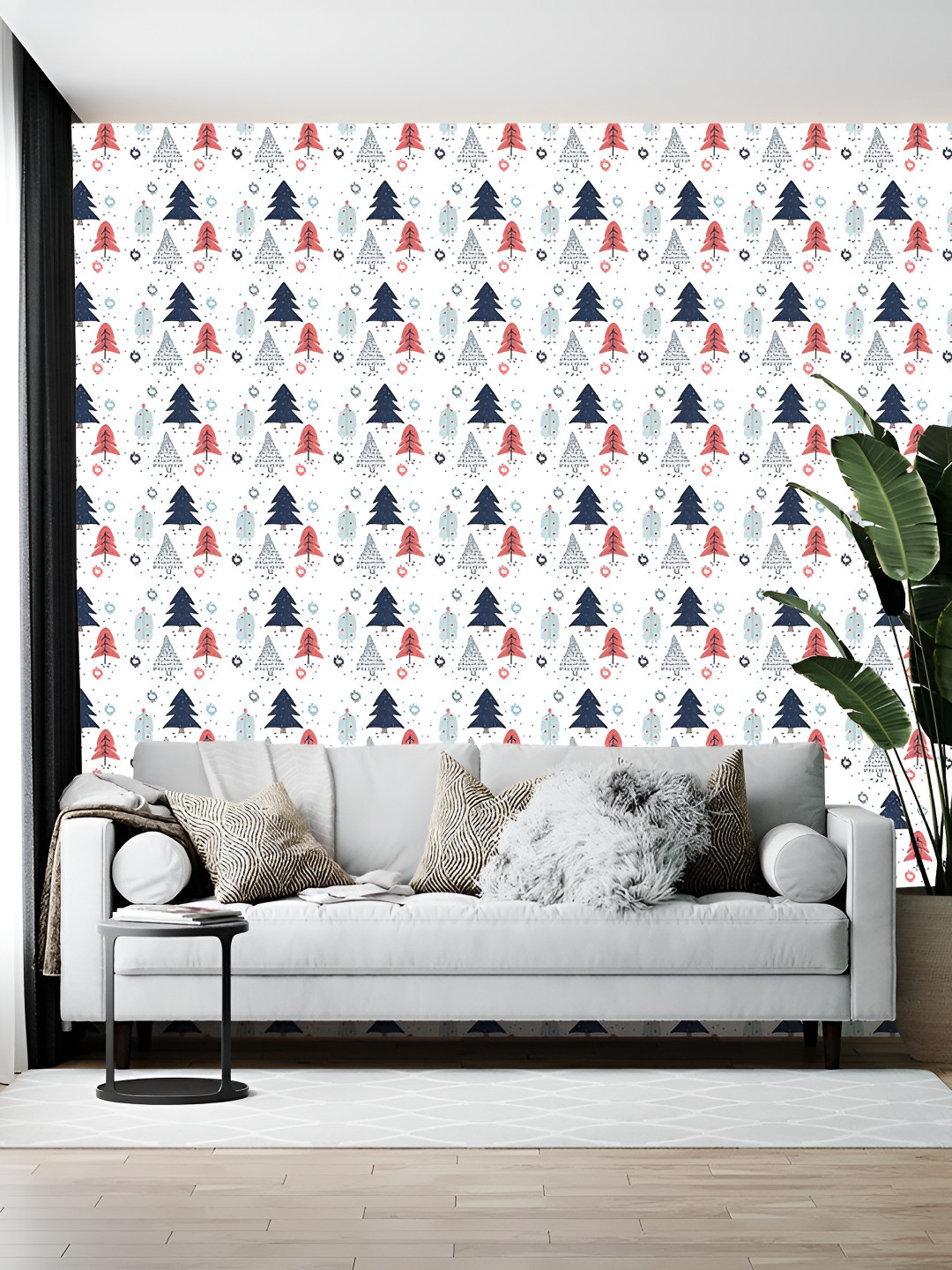 

Wallpics White & Blue Abstract Printed Self-Adhesive Wallpaper