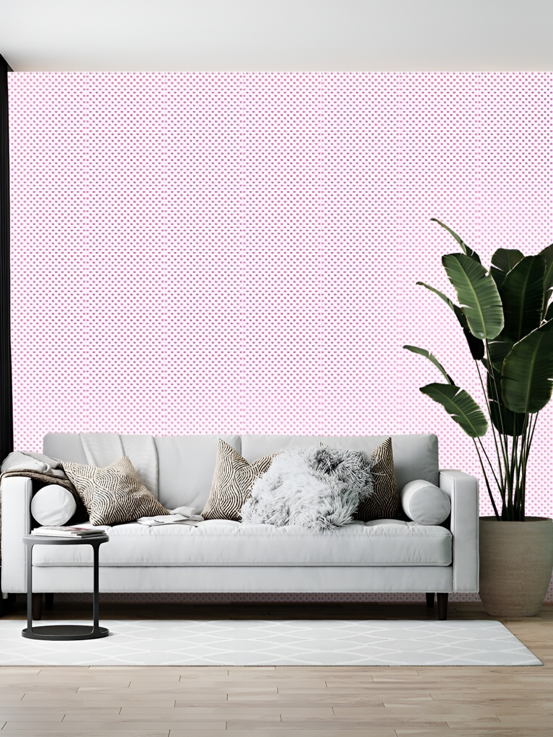 

Wallpics White & Pink Abstract Printed Self-adhesive Wallpaper