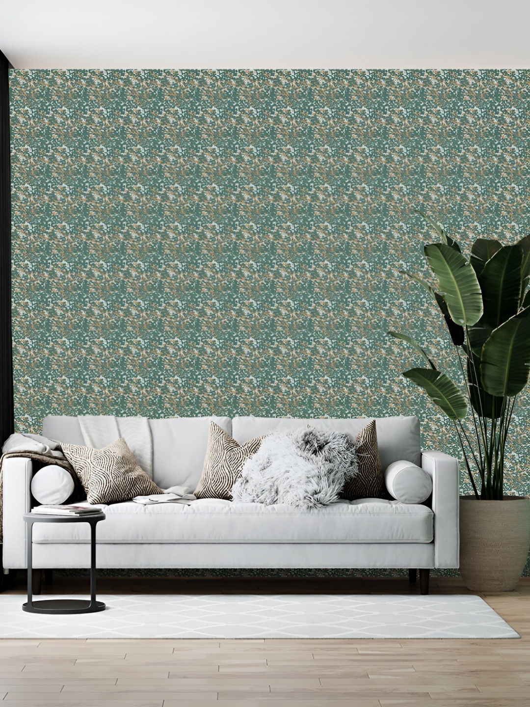 

Wallpics Green & Yellow Abstract Printed Wall Paper