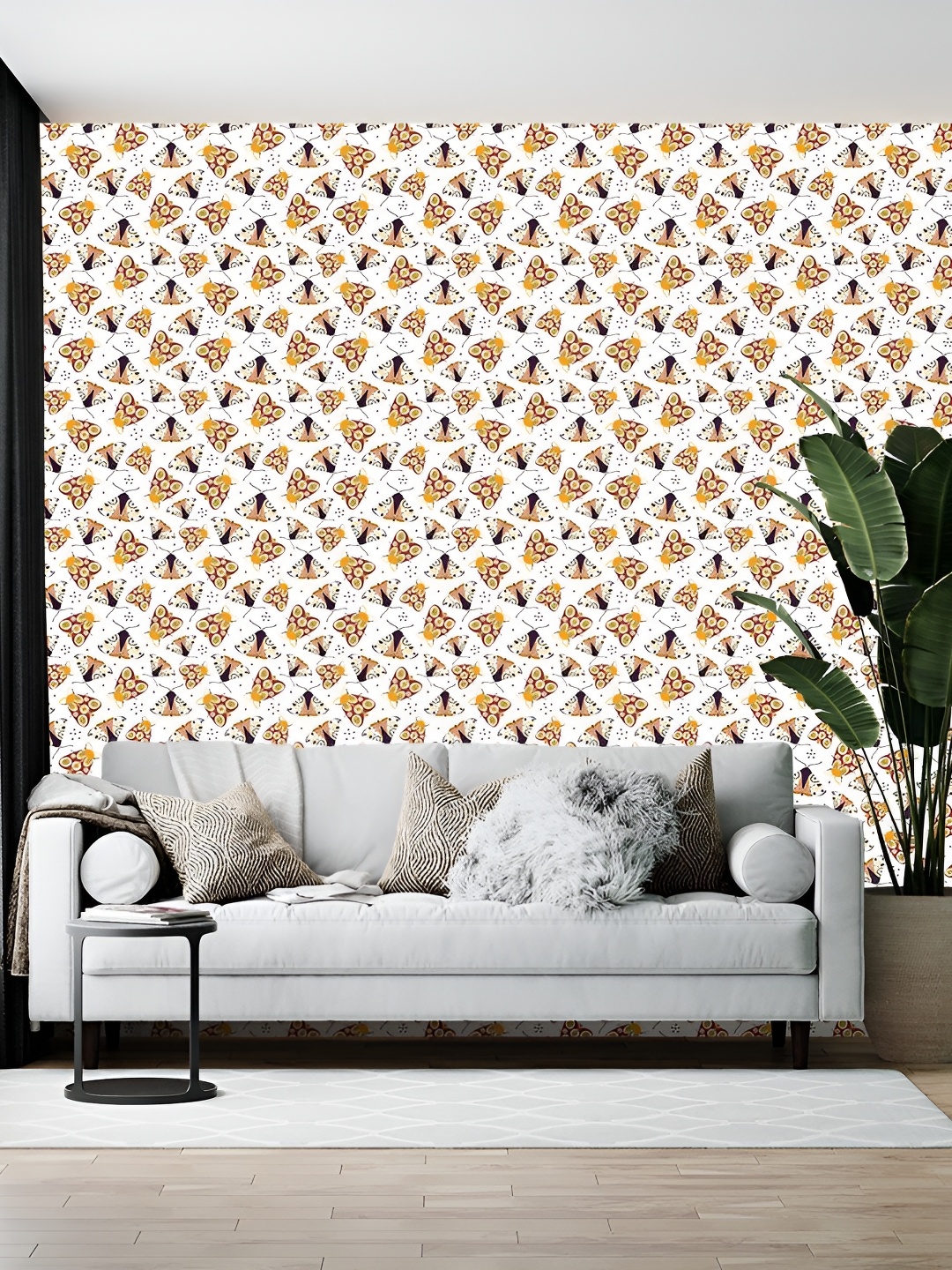 

Wallpics White & Brown Abstract Printed Wallpaper