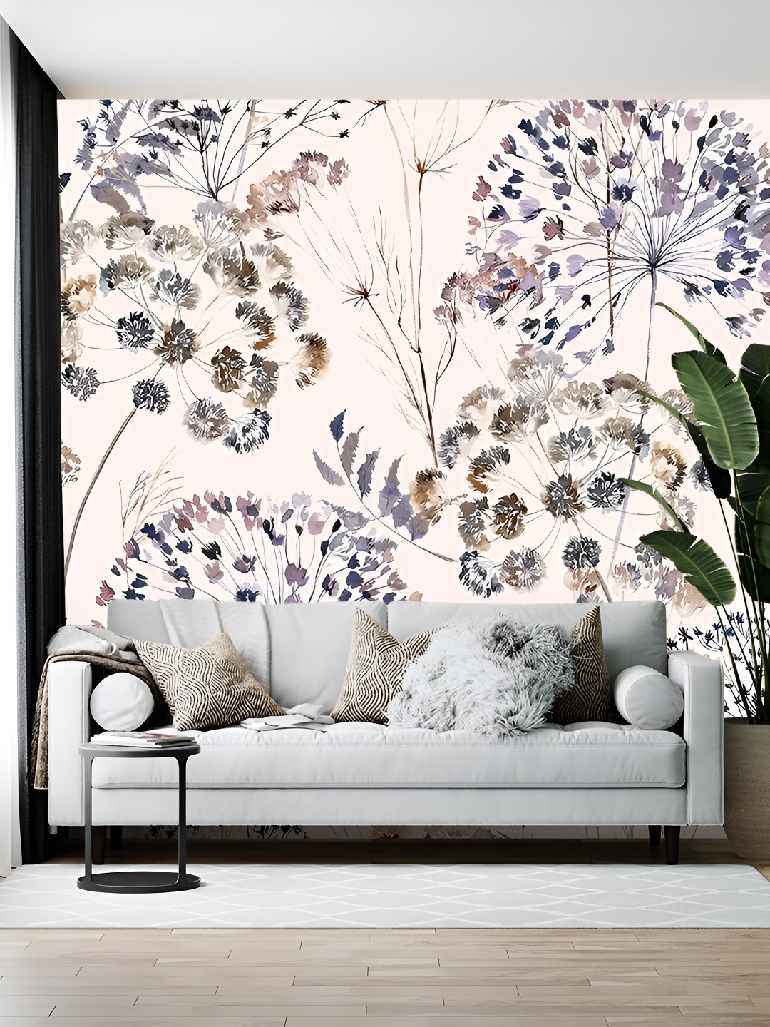 

Wallpics Cream & Grey Abstract Printed Wall Paper