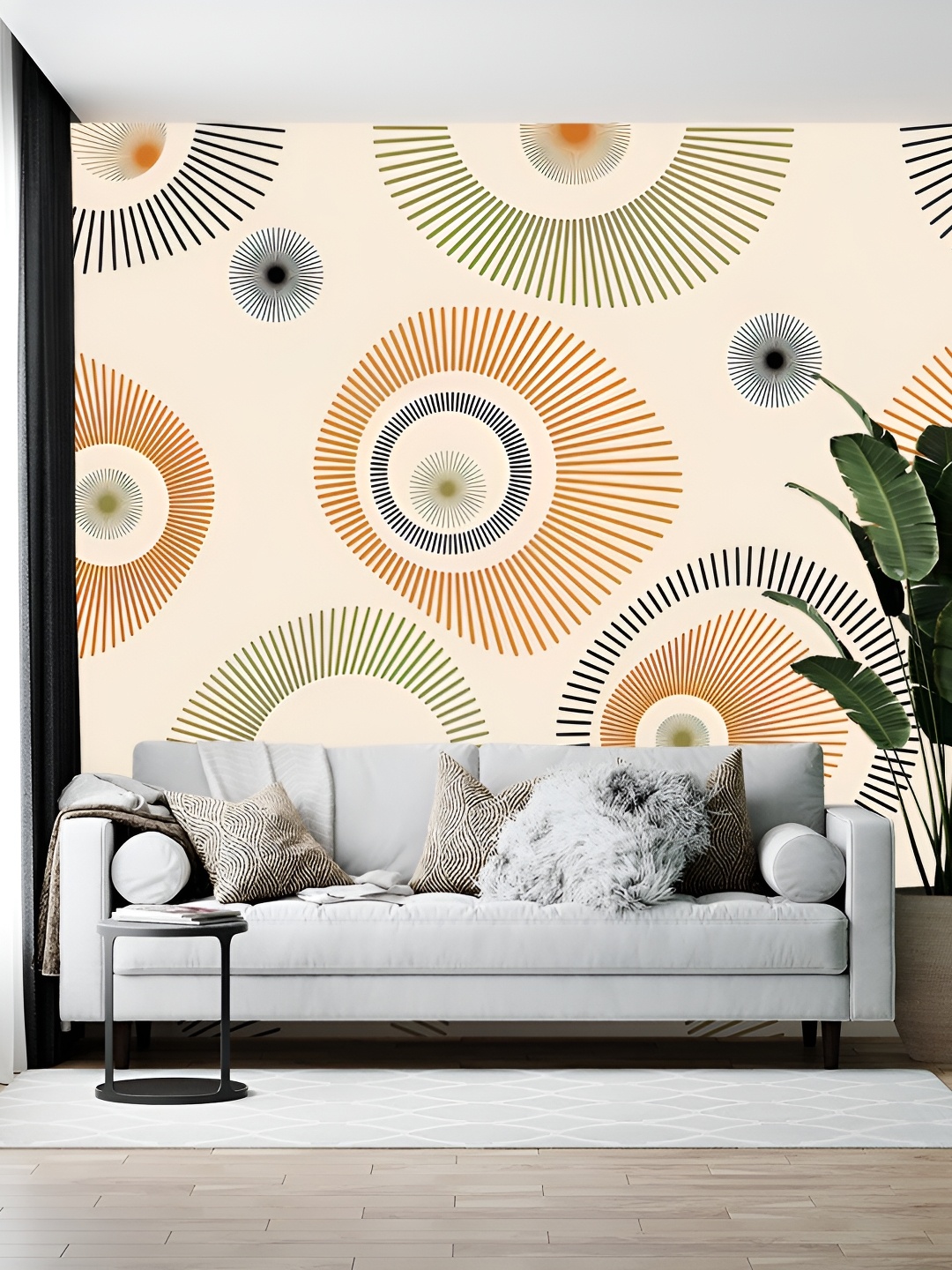 

Wallpics Cream & Camel Brown Abstract Printed Wall Paper