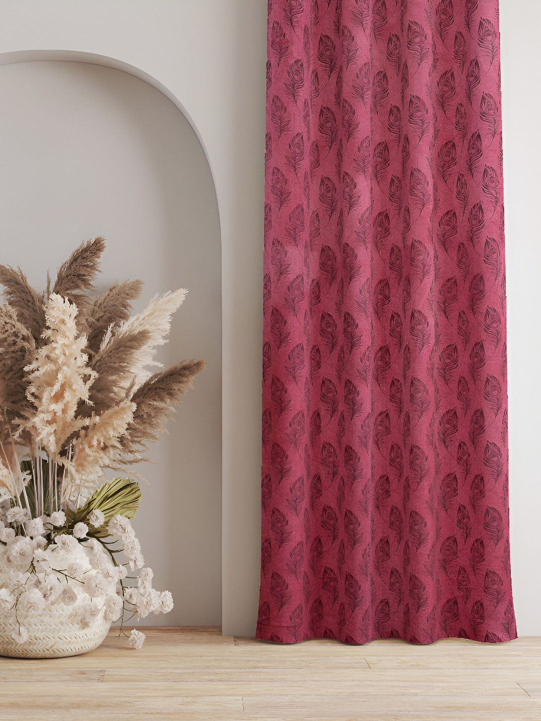 

Galaxy Home Decor Pink Floral Room Darkening Window Curtain