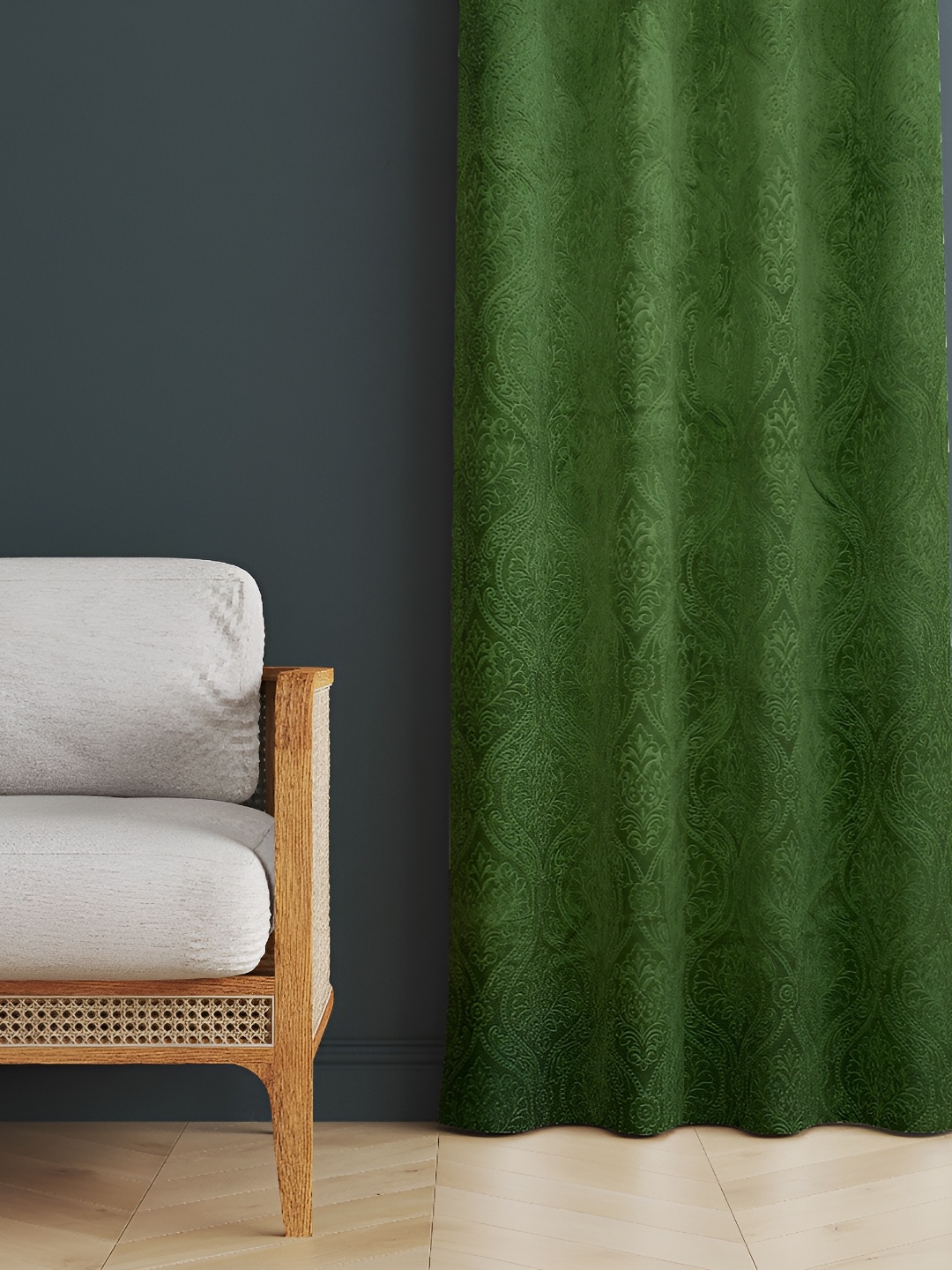 

Galaxy Home Decor Green Set of 3 Floral Room Darkening Long Door Curtain