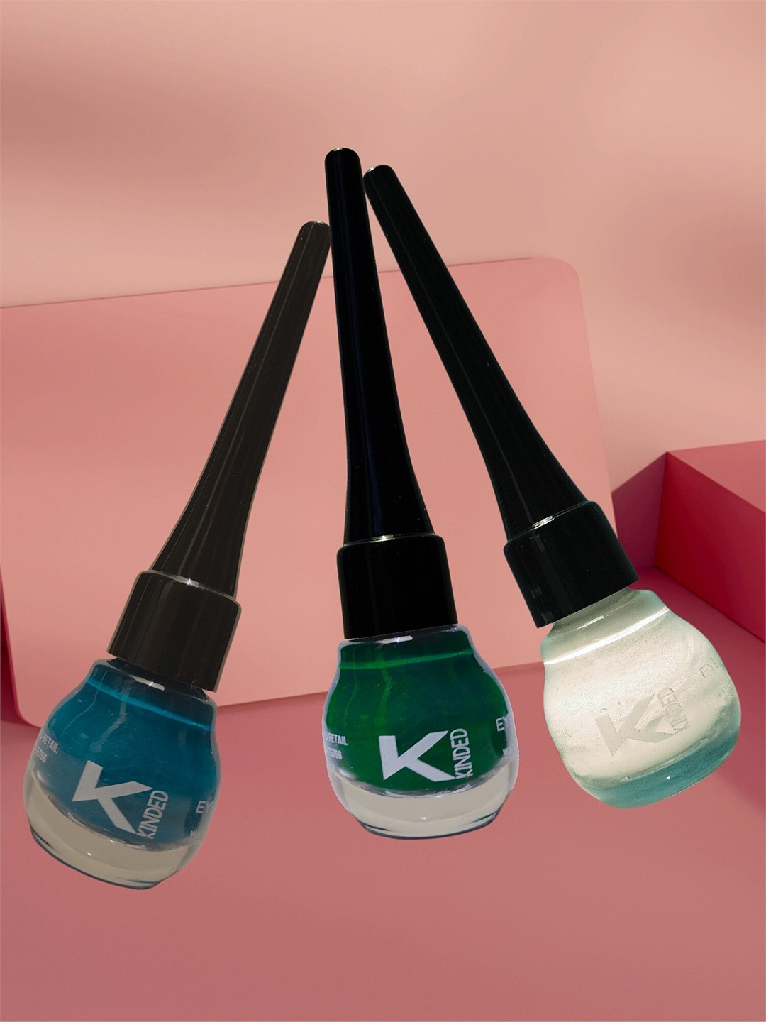 

KINDED Set of 3 Waterproof & Long Lasting Matte Liquid Eye Liner - 5 ml each, Green