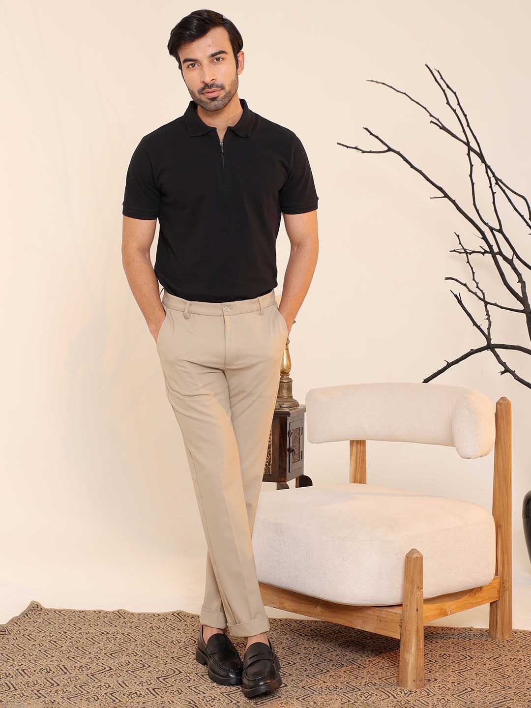 

SUBTRACT Polo Collar Organic Cotton T-shirt, Black