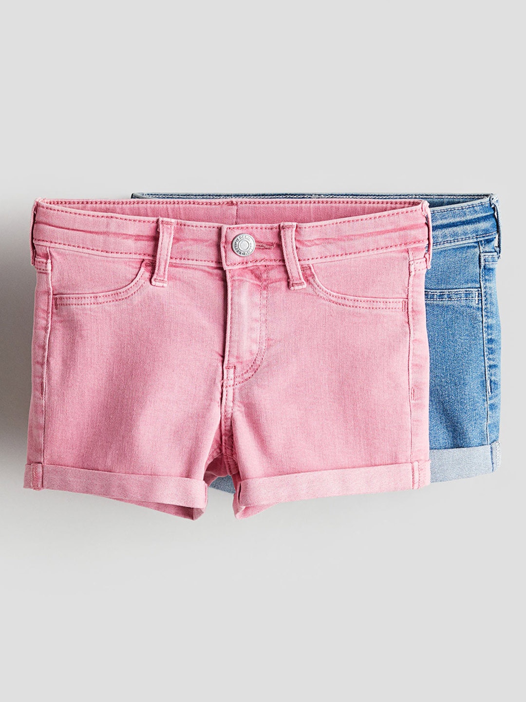 

H&M Girls 2-Pack Denim Shorts, Blue