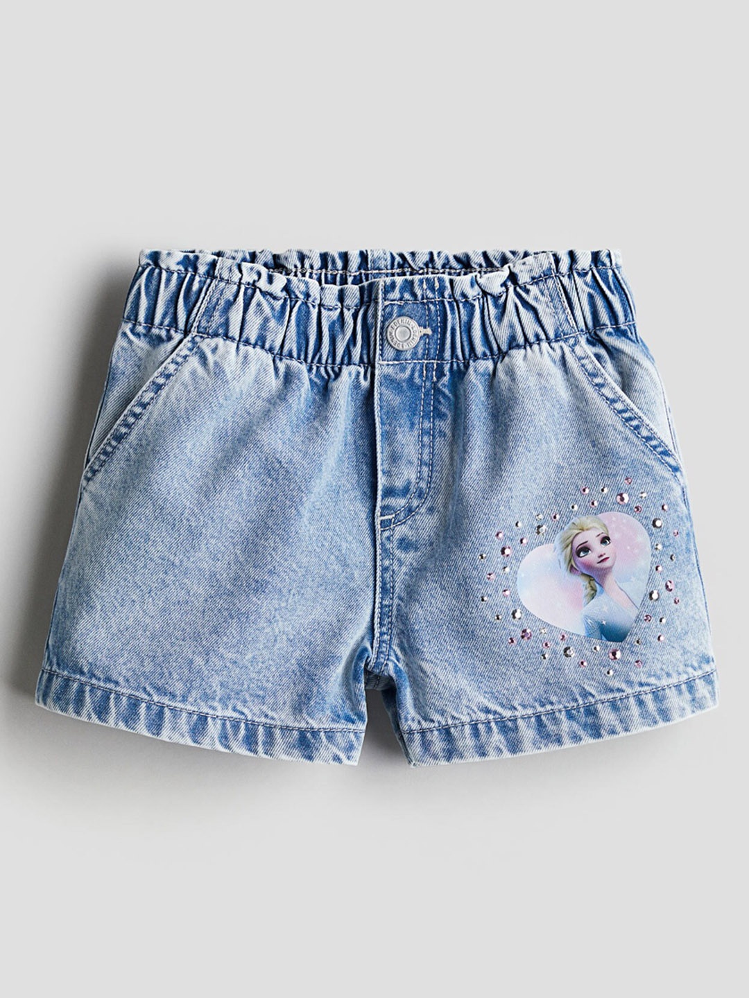 

H&M Girls Pure Cotton Loose Fit Denim Shorts, Blue