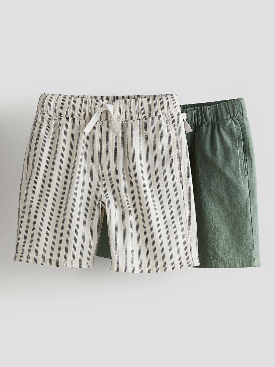 

H&M Boys 2-Pack Linen-Blend Shorts, White