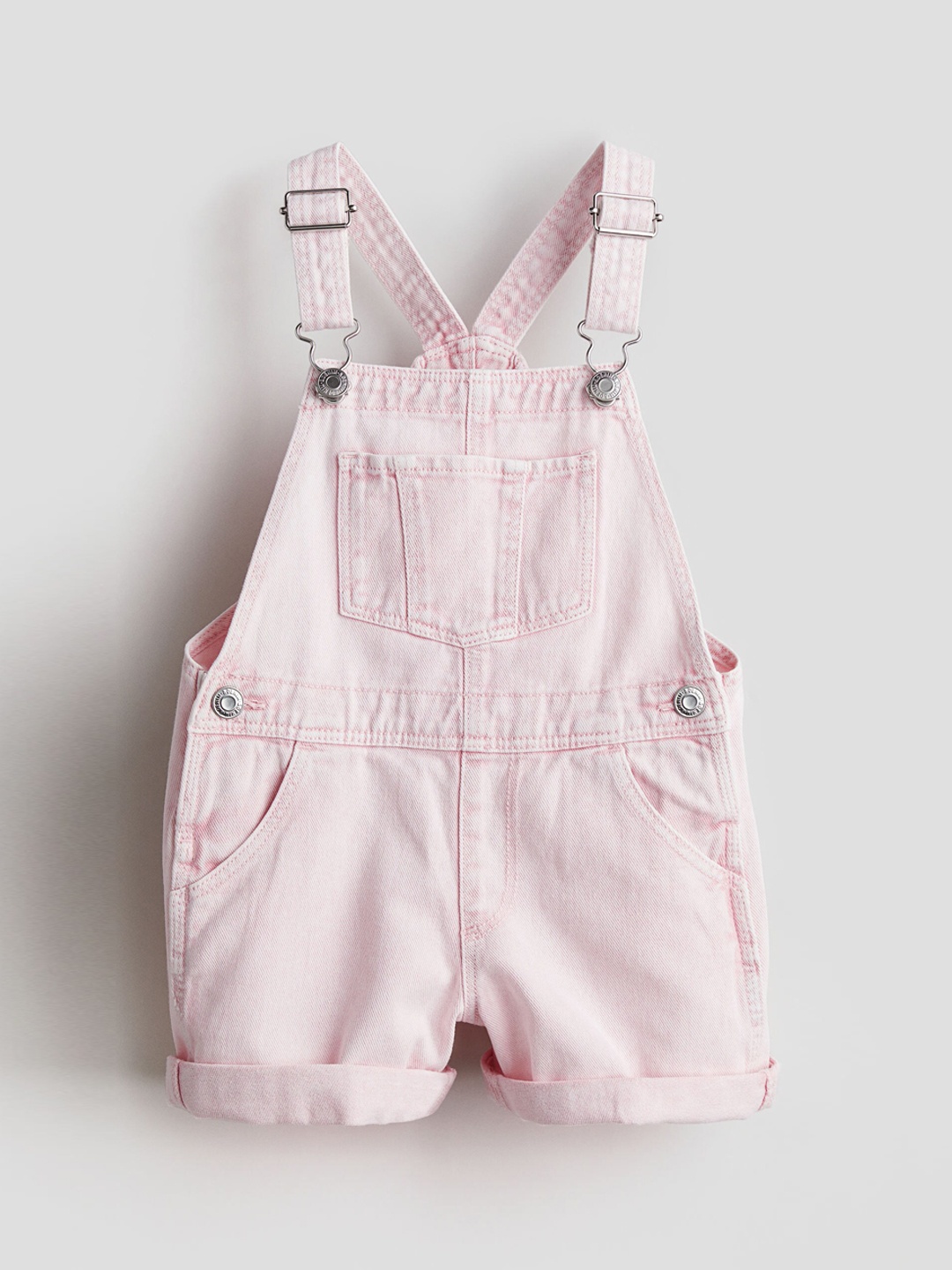 

H&M Girls Pure Cotton Denim Dungaree Shorts, Pink