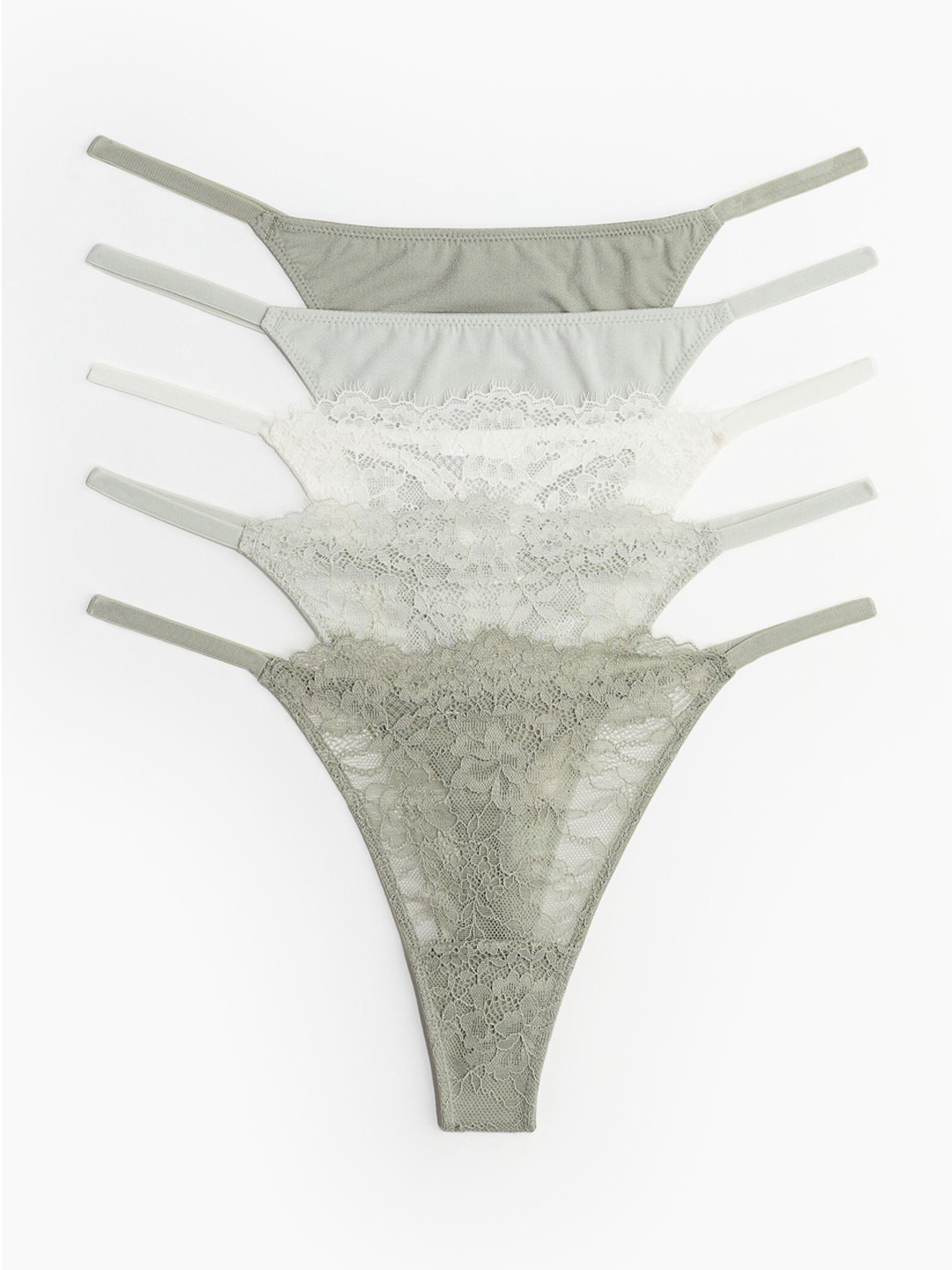 

H&M Women 5-Pack Thong Briefs, Green