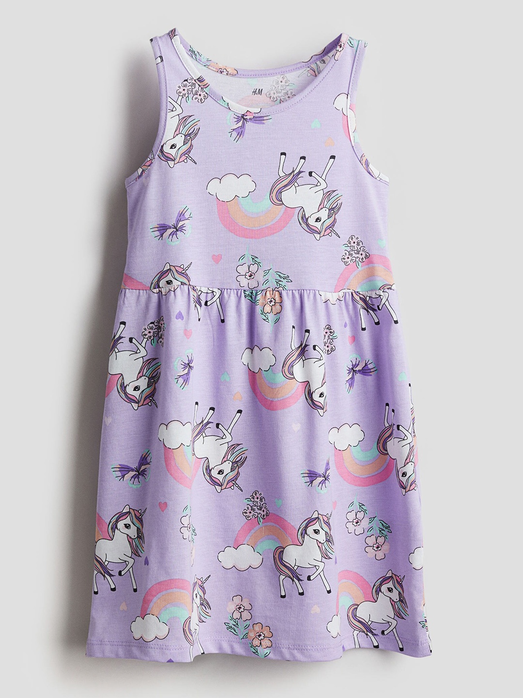 

H&M Girls Patterned Cotton Dress, Purple