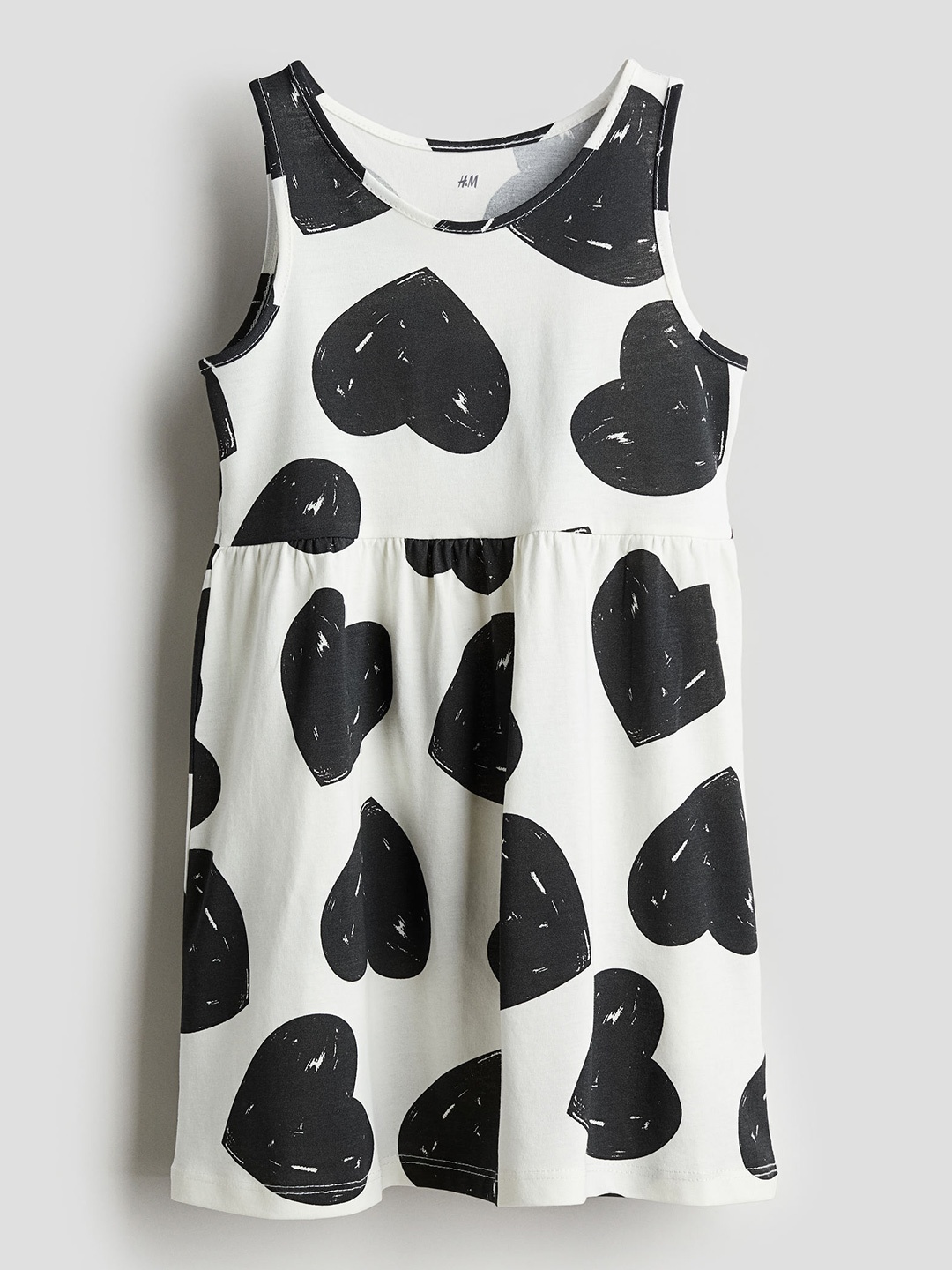 

H&M Girls Patterned Cotton Dress, White