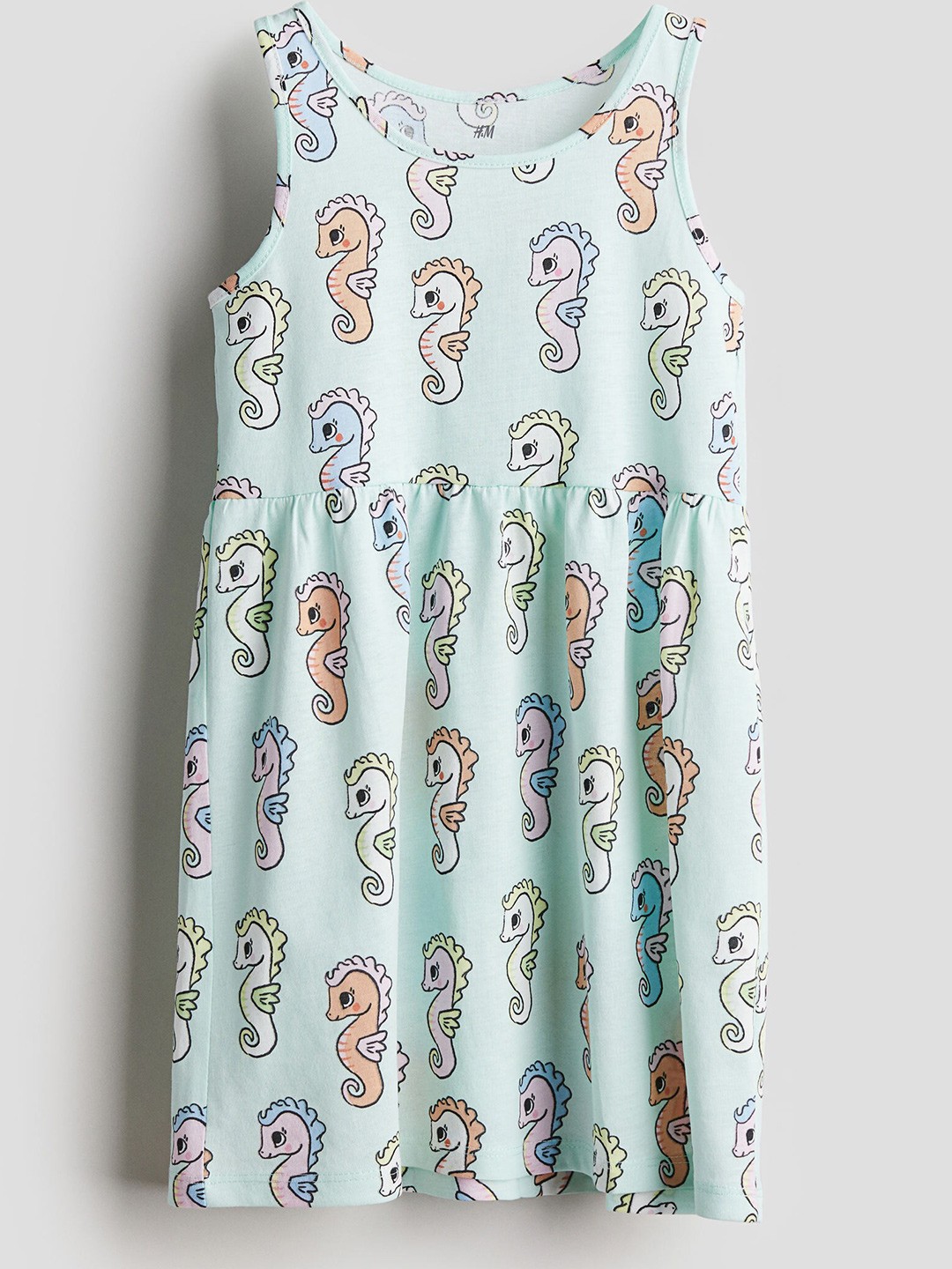 

H&M Girls Patterned Cotton Dress, Green