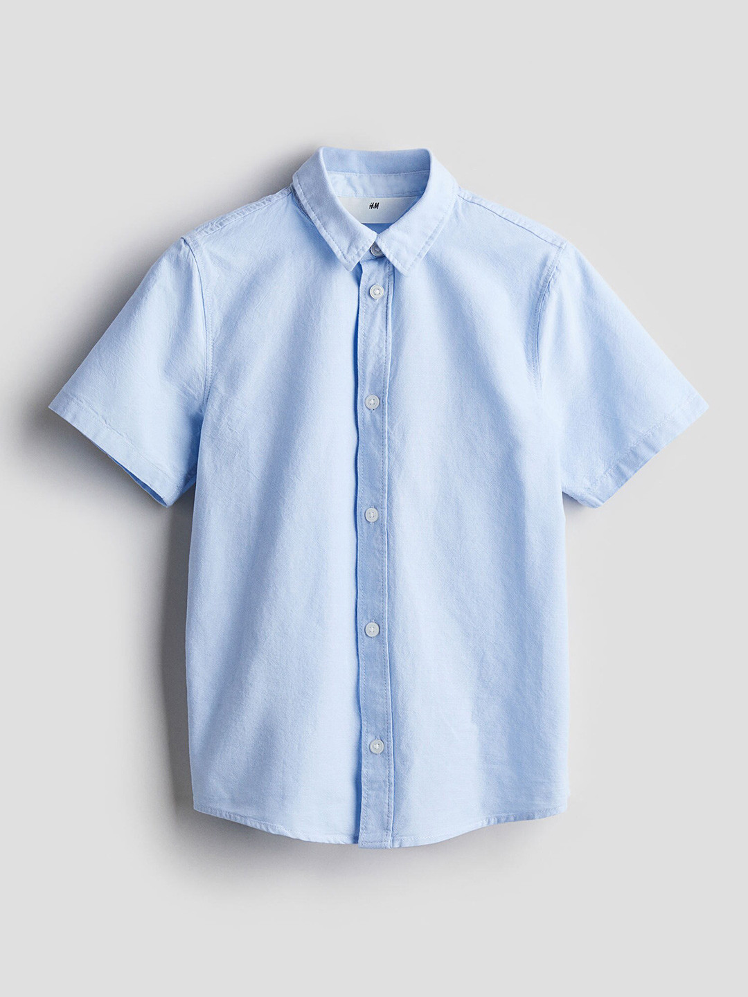 

H&M Boys Short-Sleeved Cotton Shirt, Blue