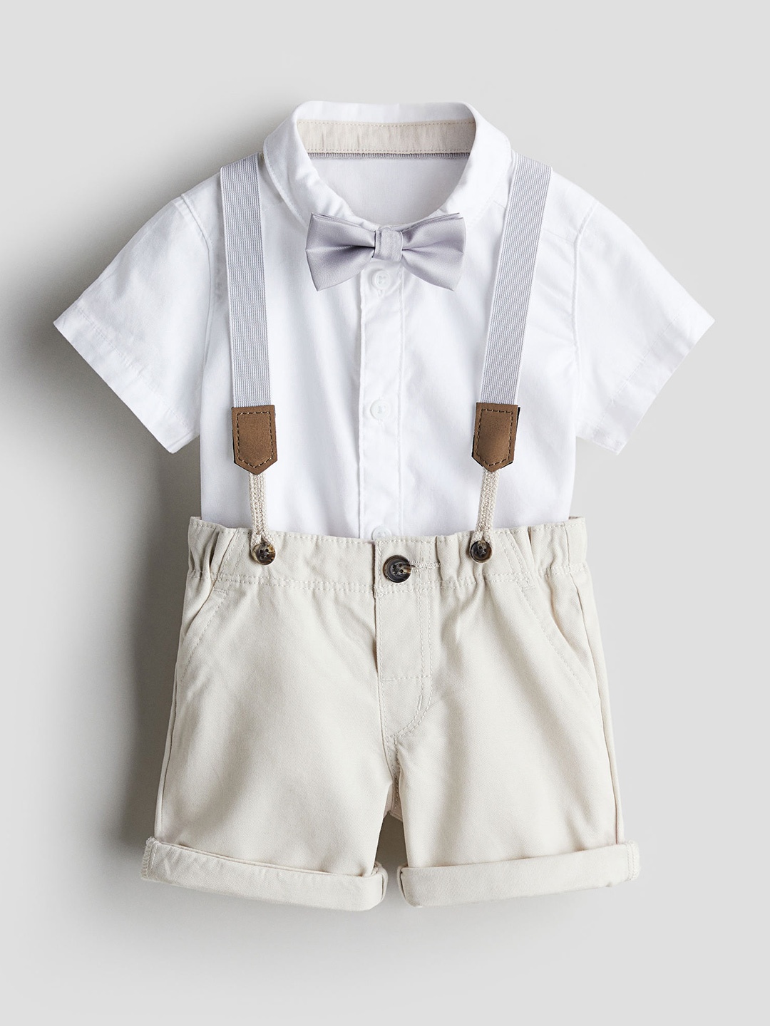 

H&M Boys Pure Cotton 4-Piece Dressy Set, Beige