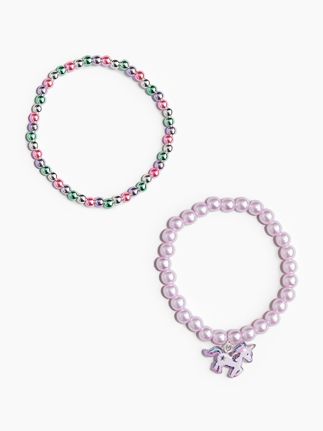 

H&M Girls 2-Pack Beaded Bracelets, Purple