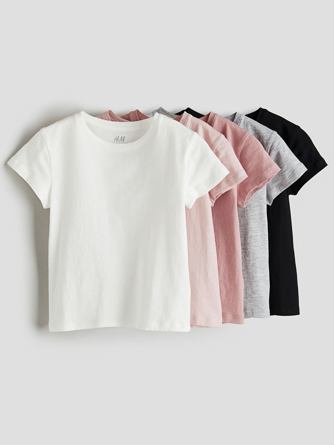 

H&M Girls 5-Pack Cotton T-shirts, Pink