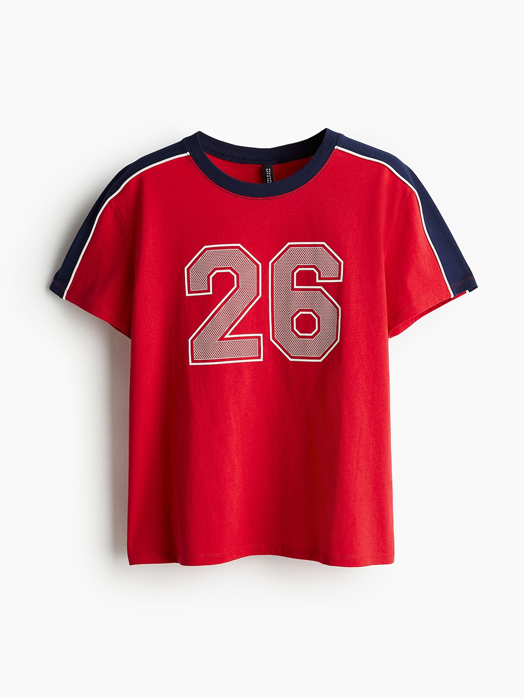 

H&M Women Pure Cotton Printed T-shirt, Red