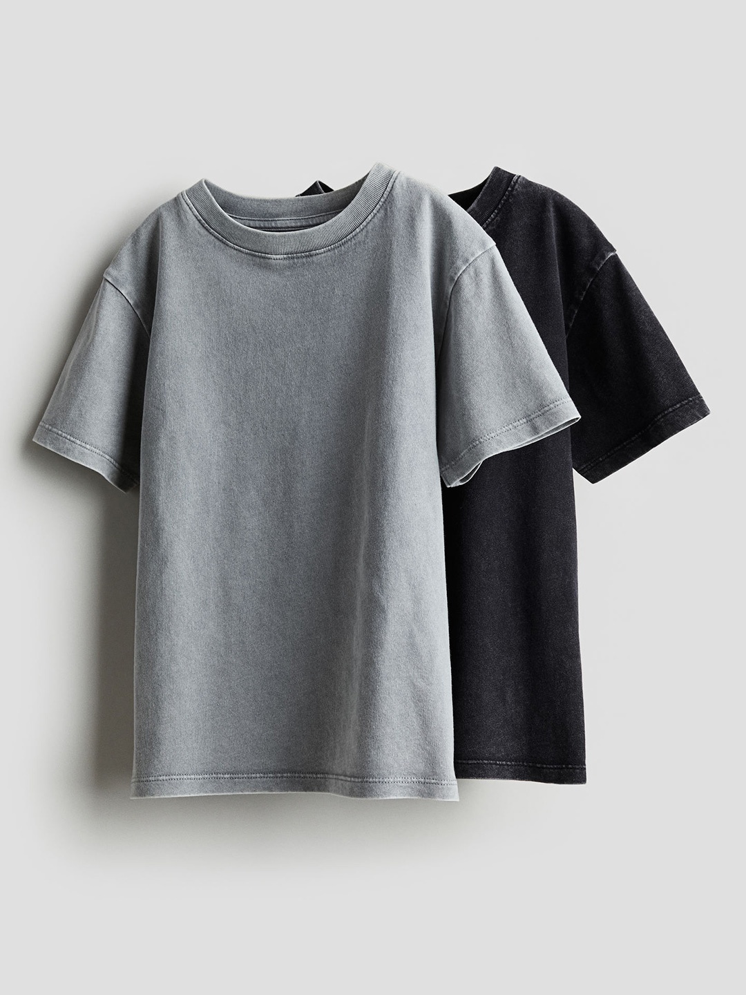 

H&M Boys 2-Pack Cotton Jersey T-Shirts, Grey