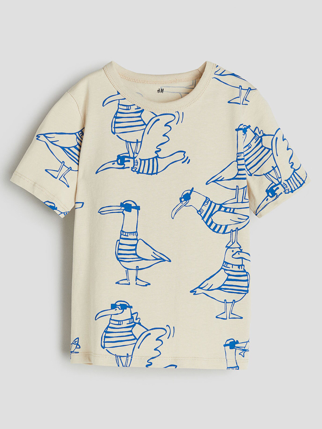 

H&M Boys Printed Cotton T-Shirt, Beige