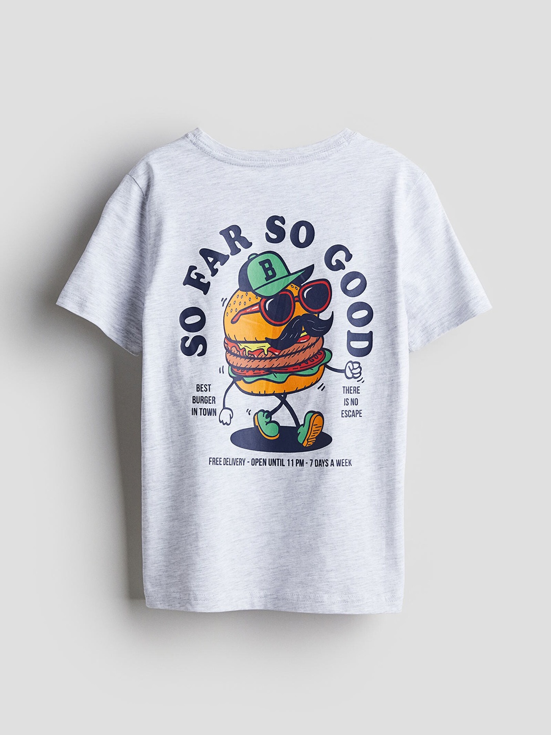 

H&M Boys Pure Cotton Printed T-shirt, Grey