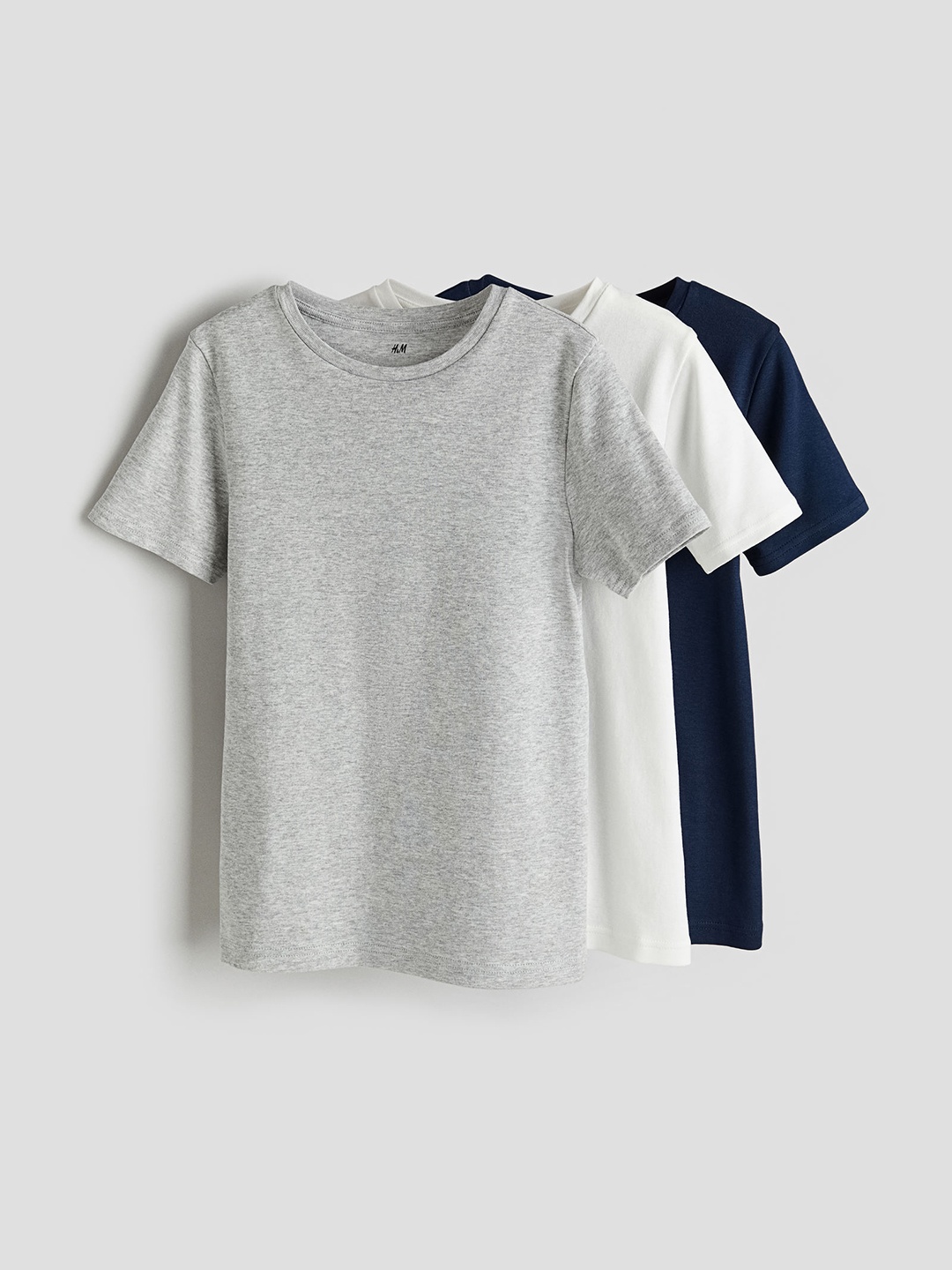 

H&M Boys 3-Pack Cotton Jersey T-shirts, White