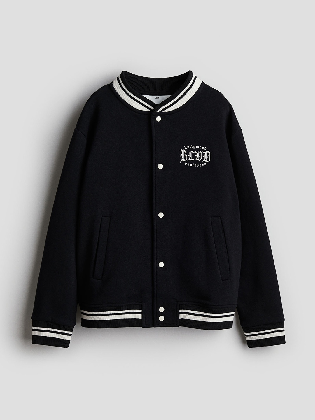 

H&M Boys Motif-Detail Baseball Jacket, Black