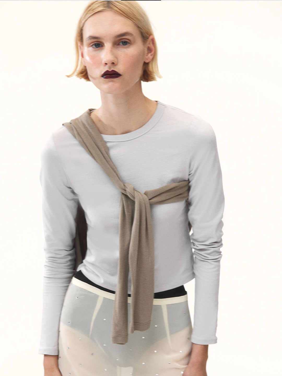 

H&M Long-Sleeved Top, Grey