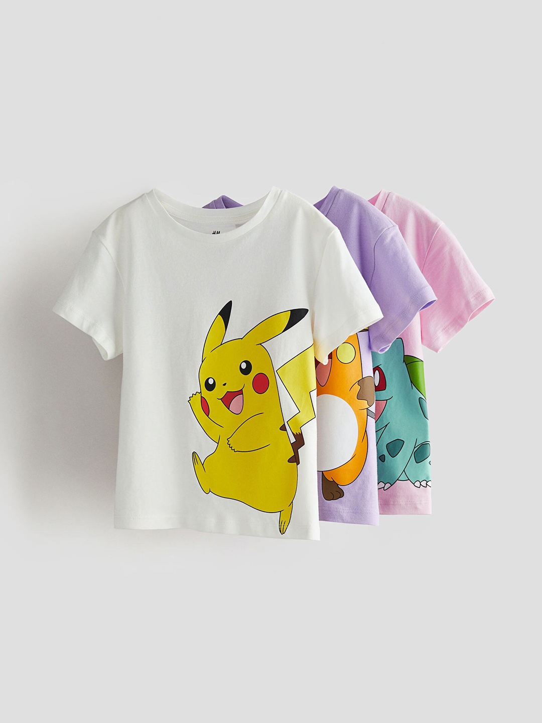 

H&M Girls 3-Pack Printed Jersey Tops, White