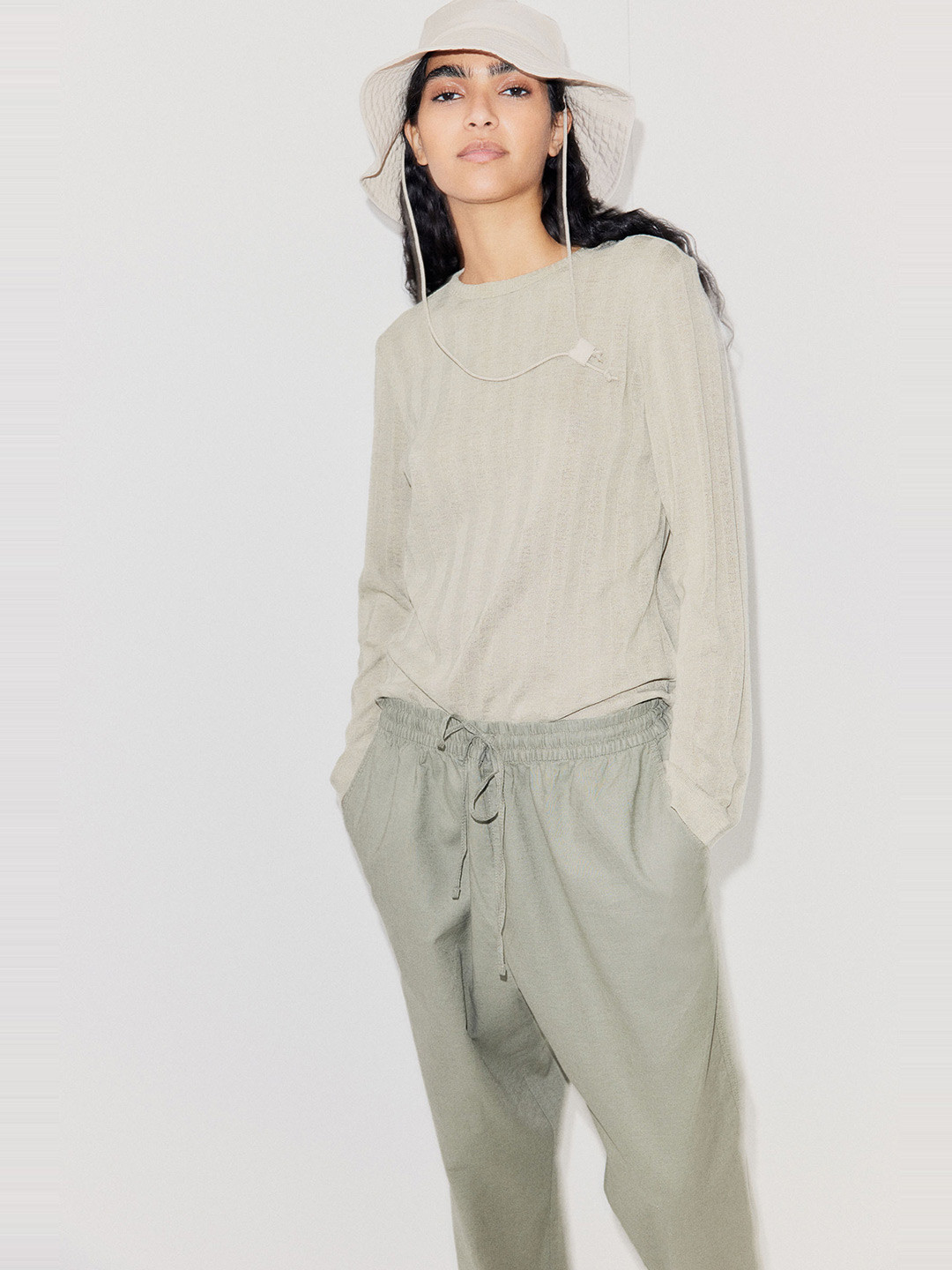 

H&M Rib-Knit Top, Green
